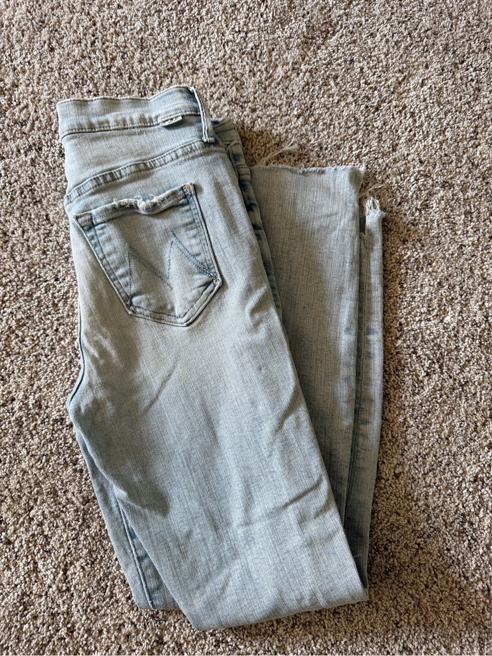 MOTHER Light Blue Skinny Jeans - Faded Wash